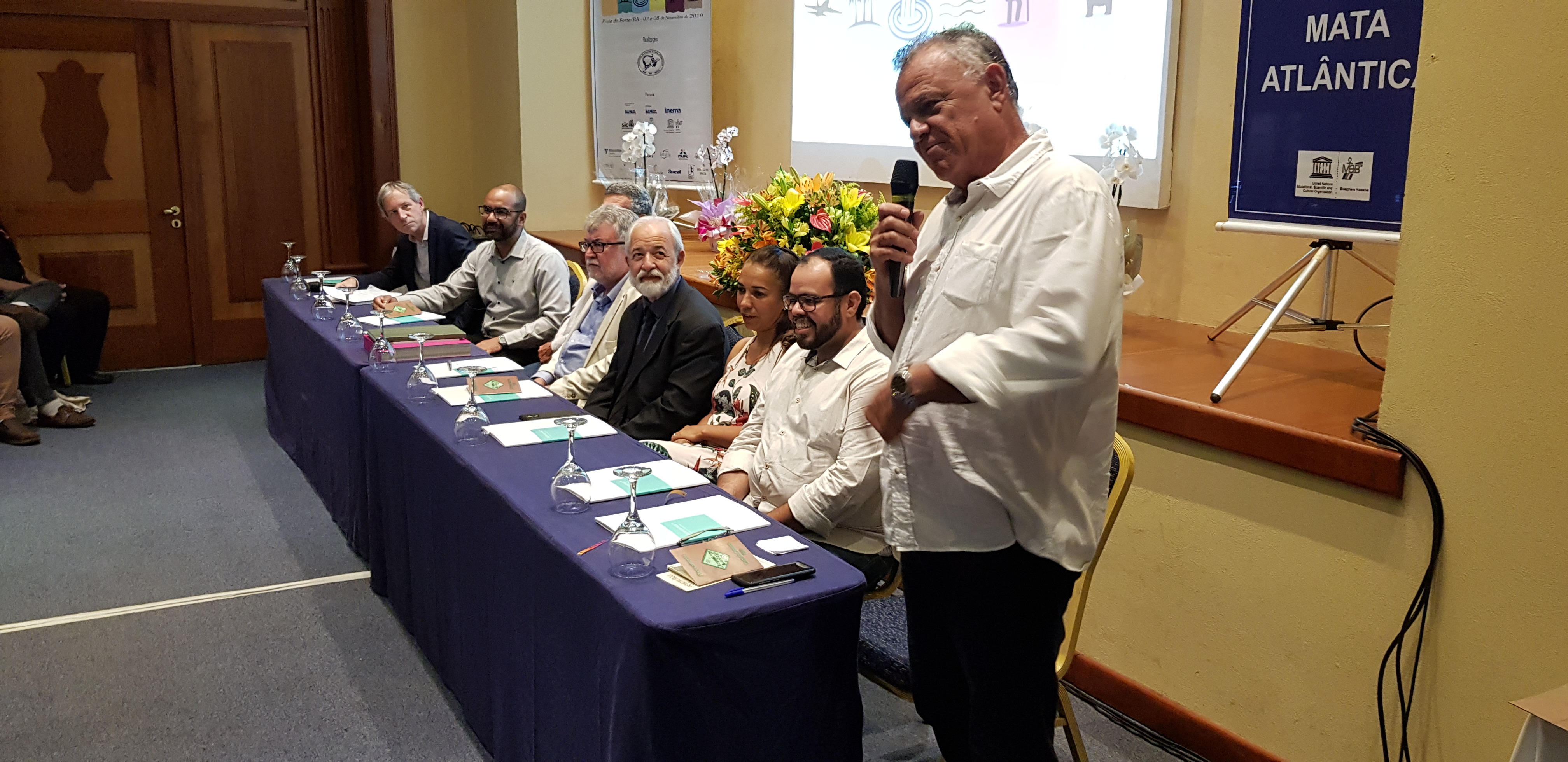 Mesa de abertura do Seminário Nacional de Turismo e Mata Atlântica.