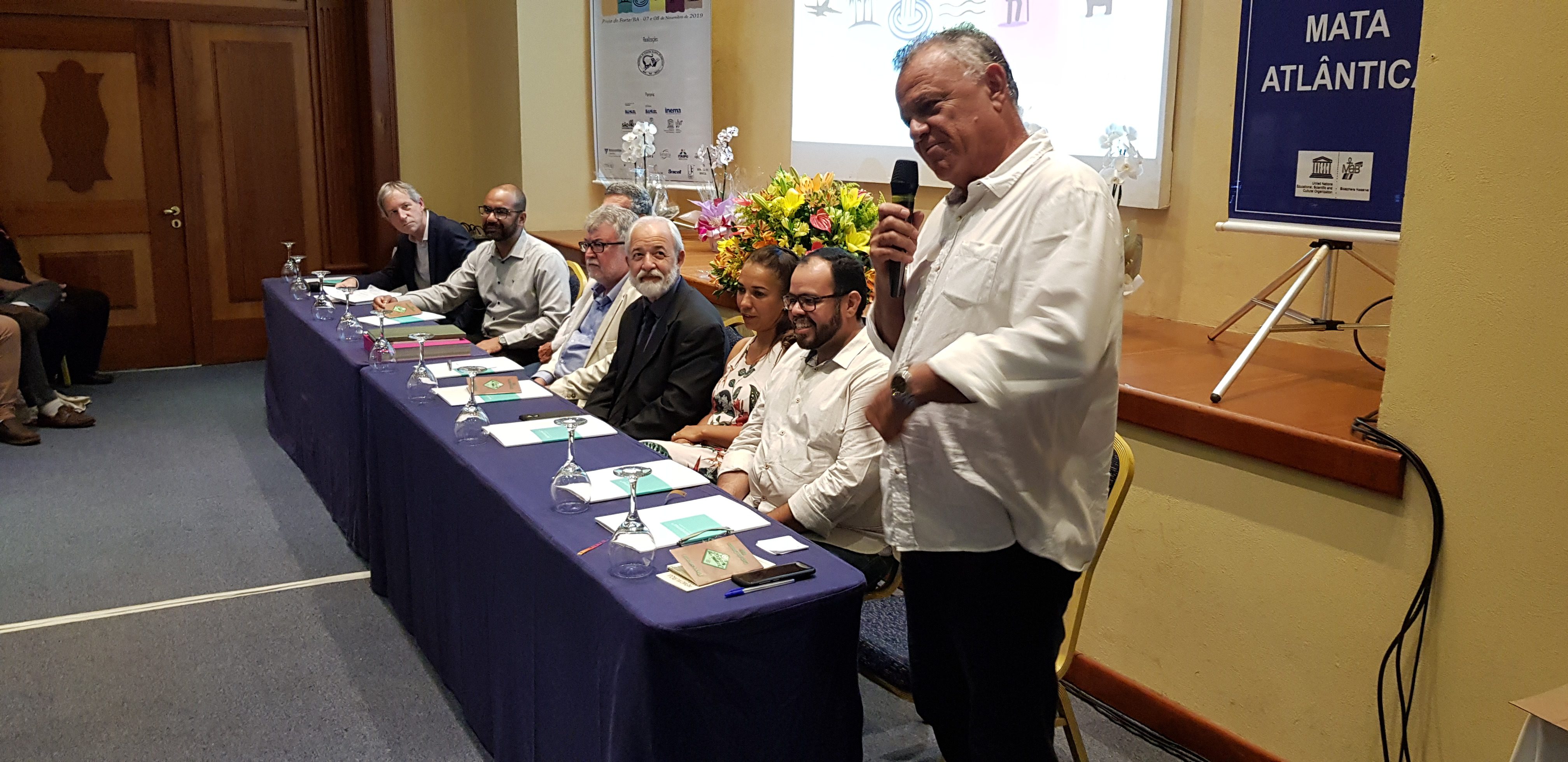Mesa de abertura do Seminário Nacional de Turismo e Mata Atlântica.