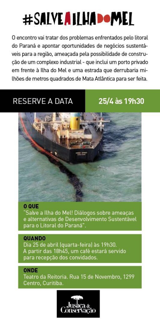 Salve a Ilha do Mel - Convite evento